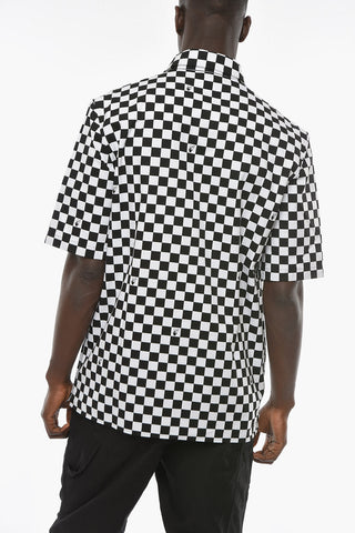 SEASONAL Short-sleeve Overshirt with Check Pattern and Logo