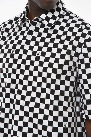 SEASONAL Short-sleeve Overshirt with Check Pattern and Logo