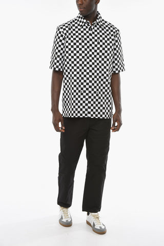 SEASONAL Short-sleeve Overshirt with Check Pattern and Logo