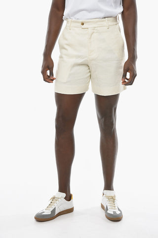 Shorts Sartoriali Testurizzati con Zip e Tasche