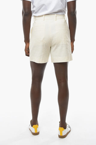 Shorts Sartoriali Testurizzati con Zip e Tasche
