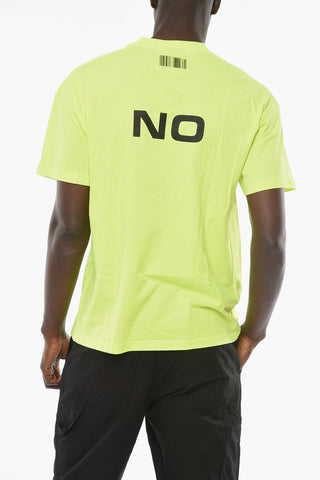 T-shirt Fluo YES NO con Stampa BARCODE a Contrasto