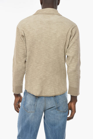 Long-sleeved TERAMO Ribbed Cotton Blend Polo