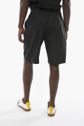 Elastic Wasitband Cotton Cargo Shorts