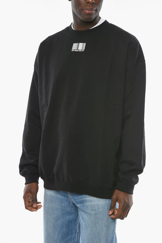 Crew-neck BARCODE Sweatshirt with Contrasting Print