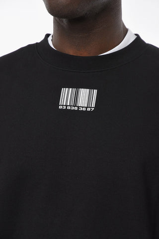 Crew-neck BARCODE Sweatshirt with Contrasting Print