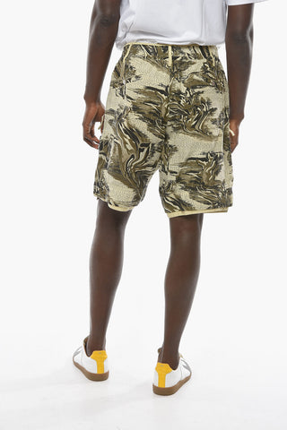 SHADOW PROJECT Shorts in Lino con Stampa Neo Flora Allover