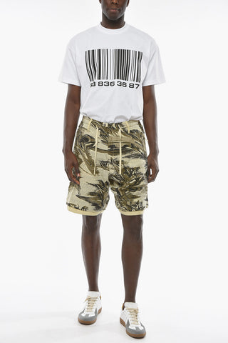 SHADOW PROJECT Shorts in Lino con Stampa Neo Flora Allover