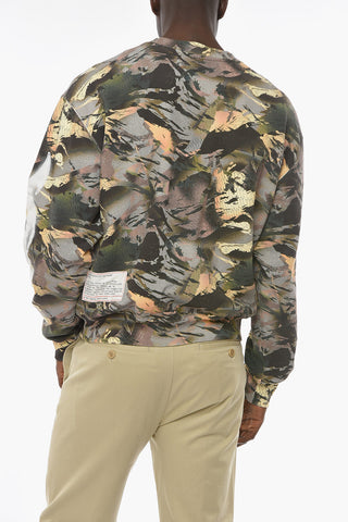 CTNMB Crew-neck CAMO FLAMING Sweatshirt with Logo Patch