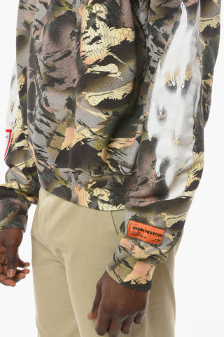 CTNMB Crew-neck CAMO FLAMING Sweatshirt with Logo Patch