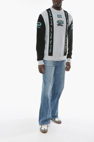 Virgin Wool Quilted Pullover with BARCODE Patch