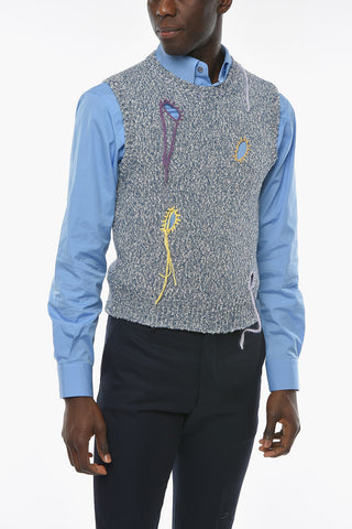 Cut-out Detail Crew Neck Knitted Vest