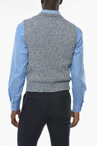 Cut-out Detail Crew Neck Knitted Vest