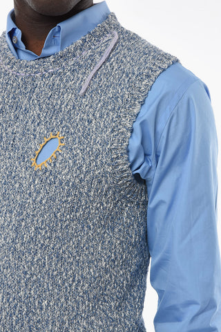 Cut-out Detail Crew Neck Knitted Vest