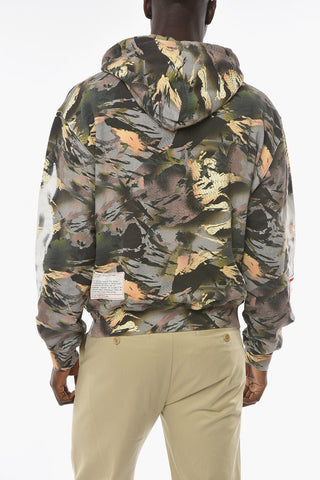 CTNMB CAMO FLAMING Hoodie Sweatshirt with Kangaroo Pocket and Logo Patch