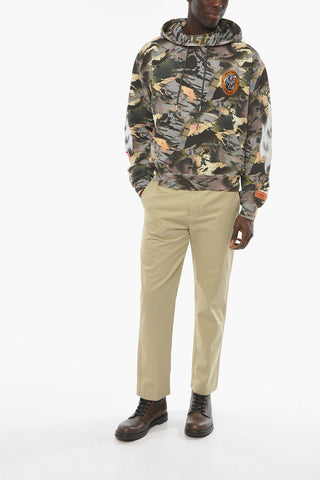 CTNMB CAMO FLAMING Hoodie Sweatshirt with Kangaroo Pocket and Logo Patch