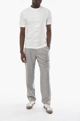Y-3 YOHJI YAMAMOTO Crew-neck T-shirt with Striped Pattern
