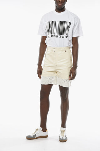 Calfskin Layered Shorts with Elastocated Waistband