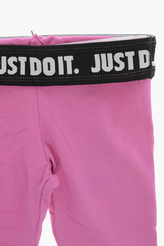 Logo Printed Stretch Cotton Leggings