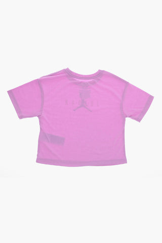 AIR JORDAN Logo Printed Solid Color Crew-neck T-Shirt