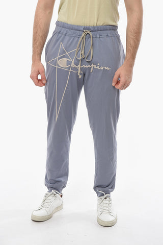 RICK OWENS X CHAMPION Joggers in Cotone Ricamato