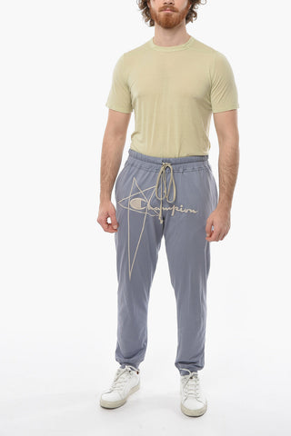 RICK OWENS X CHAMPION Joggers in Cotone Ricamato