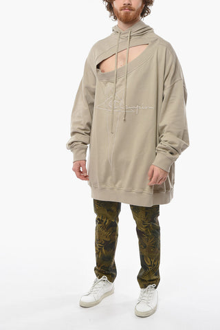 RICK OWENS X CHAMPION Felpa TOMMY con Dettaglio Cut-Out