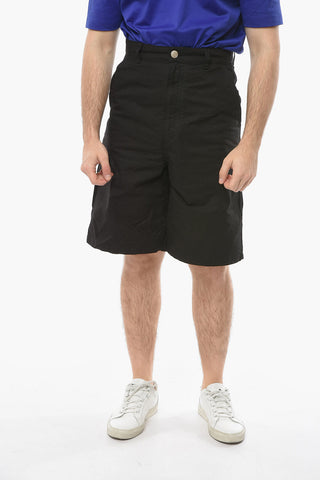 Cotton Worker Fit Shorts with Belt Loops
