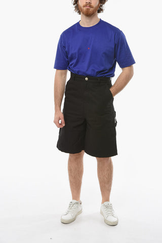 Cotton Worker Fit Shorts with Belt Loops
