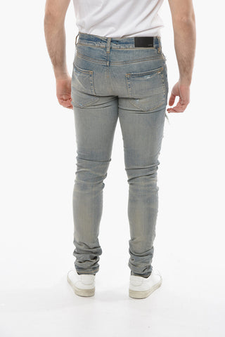 Jeans Skinny THRASHER con Dettagli Leopardati in Cavallino 14cm