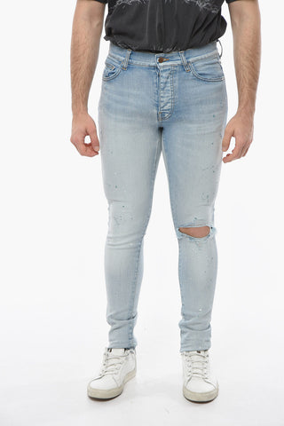 Jeans PAINTER Skinny Fit con Effetto Distress e Motivo Schizzi di Vernice 14cm