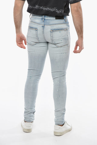 Jeans PAINTER Skinny Fit con Effetto Distress e Motivo Schizzi di Vernice 14cm