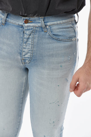 Jeans PAINTER Skinny Fit con Effetto Distress e Motivo Schizzi di Vernice 14cm