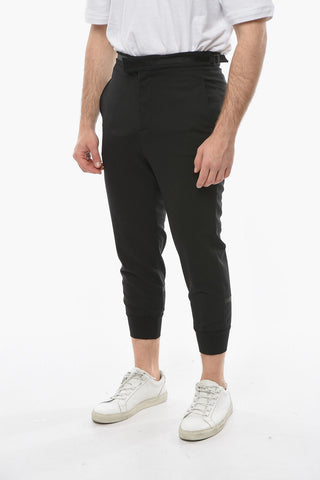 Low Waist Virgin Wool Blend 4-Pockets Slim Fit Pants