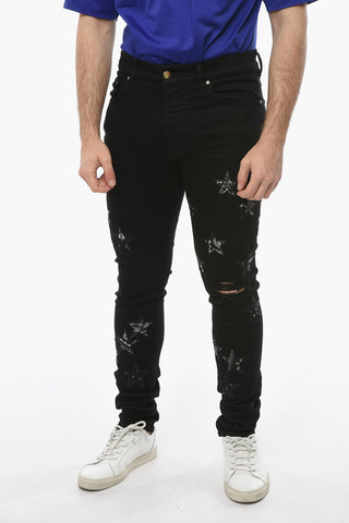 Jeans BANDANA STAR Skinny Fit con Effetto Distress 14cm