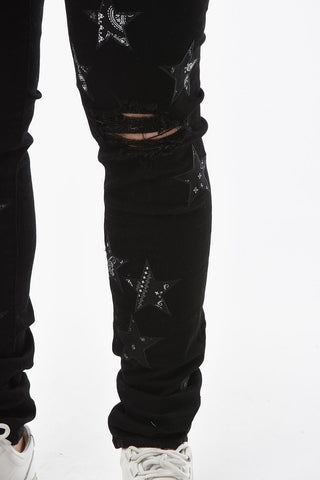 Jeans BANDANA STAR Skinny Fit con Effetto Distress 14cm