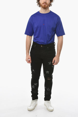 Jeans BANDANA STAR Skinny Fit con Effetto Distress 14cm