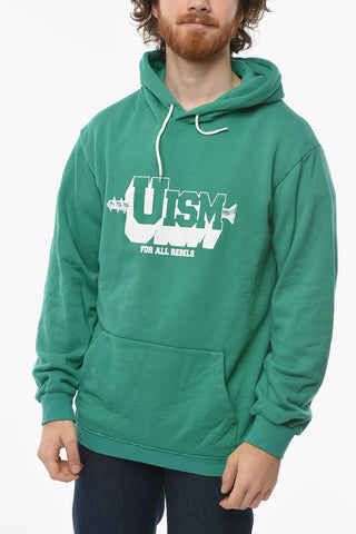 UNDERCOVERISM Felpa Hoodie con Lettering a Contrasto e Tasca a Marsupio