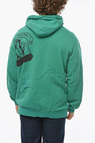 UNDERCOVERISM Felpa Hoodie con Lettering a Contrasto e Tasca a Marsupio
