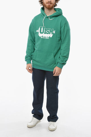 UNDERCOVERISM Felpa Hoodie con Lettering a Contrasto e Tasca a Marsupio
