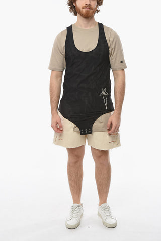RICK OWENS X CHAMPION Perforated Fabric BASKETBALL Tank Bodysuit