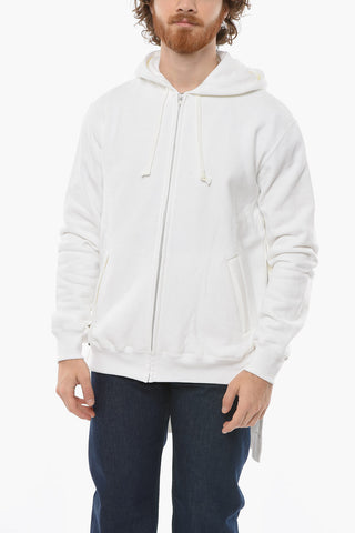 HOMME PLUS Asymmetrical Hoodie Sweatshirt with Back Skull Print