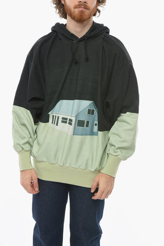 Jersey Cotton Hoodie Sweatshirt with Graphic Print