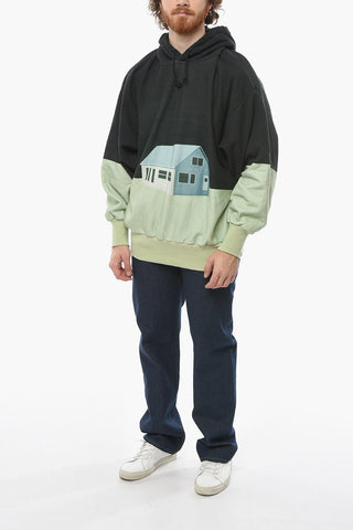 Jersey Cotton Hoodie Sweatshirt with Graphic Print