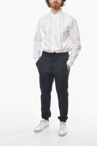 Paisley-printed Joggers with Side Logoed Bands