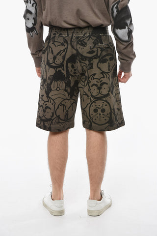 CHITO Shorts con Coulisse e Stampa Logo Allover