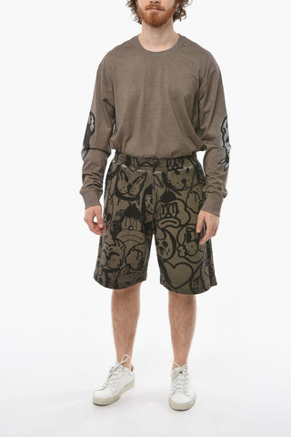 CHITO Shorts con Coulisse e Stampa Logo Allover