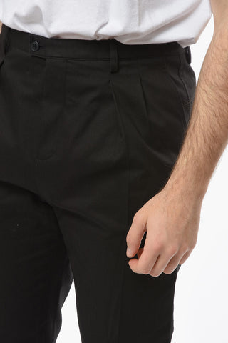 Pantaloni a Gamba Diritta e Vita Alta con Pince