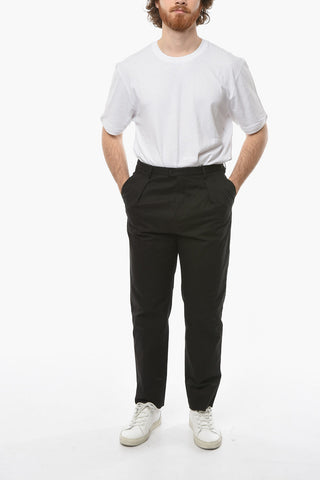 Pantaloni a Gamba Diritta e Vita Alta con Pince