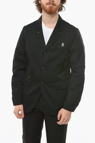 THE SHEPHARD 3 Button Cotton Blend Blazer with Notch Lapel